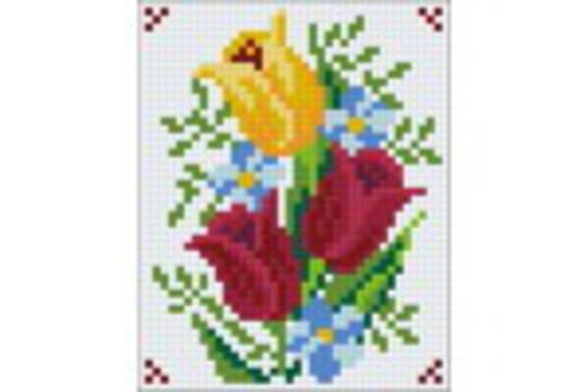 Flower Series VIII One [1] Baseplate PixelHobby Mini-mosaic Art Kit